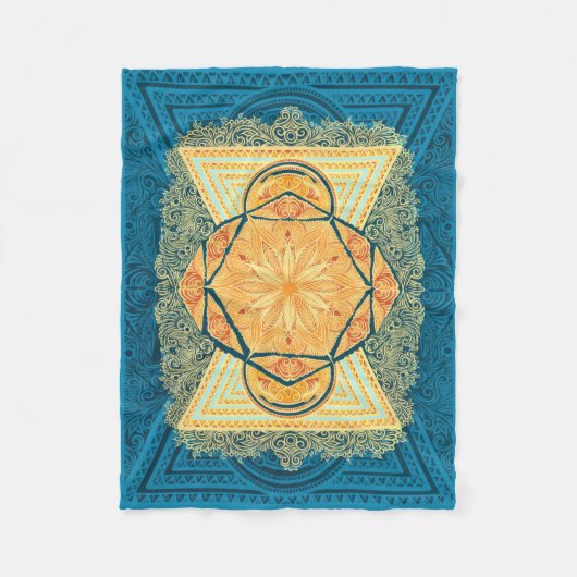 Radiant Sacred Geometry Mandala Fleecedecke (Vorderseite)