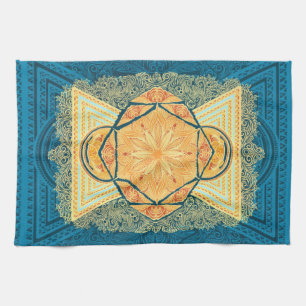Radiant Sacred Geometry Mandala Geschirrtuch