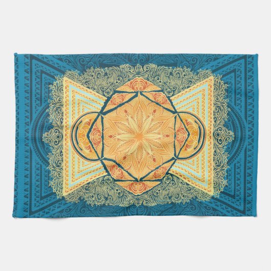 Radiant Sacred Geometry Mandala Geschirrtuch (Horizontal)