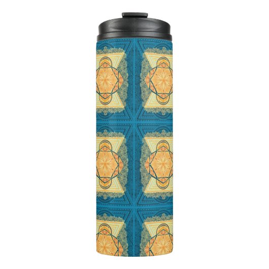 Radiant Sacred Geometry Mandala Thermosbecher (Vorderseite)