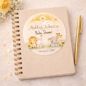 Radiant Safari Sun Jungle Emblem Runder Aufkleber