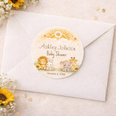 Radiant Safari Sun Jungle Emblem Runder Aufkleber