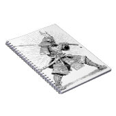 Radiant Samurai Warrior Ink Illustration Notizblock (Rechte Seite)