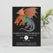 Radiant Scale Dragon Birthday Invitation Einladung (Stehend Vorderseite)