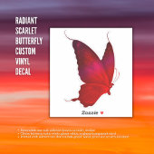 Radiant Scarlet Butterfly - Custom Vinyl Decal Aufkleber