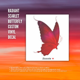 Radiant Scarlet Butterfly - Custom Vinyl Decal Aufkleber