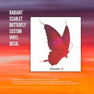 Radiant Scarlet Butterfly - Custom Vinyl Decal Aufkleber