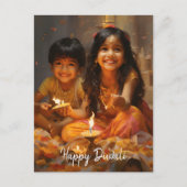 Radiant Segen: Diwali Joy with Hindu Children Postkarte (Vorderseite)