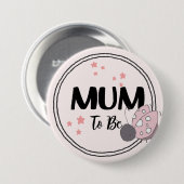 Radiant Segen: Whimsical Ladybird Mum-to-be Button (Vorne & Hinten)