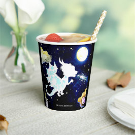 Radiant Simple Dragon Birthday Pappbecher