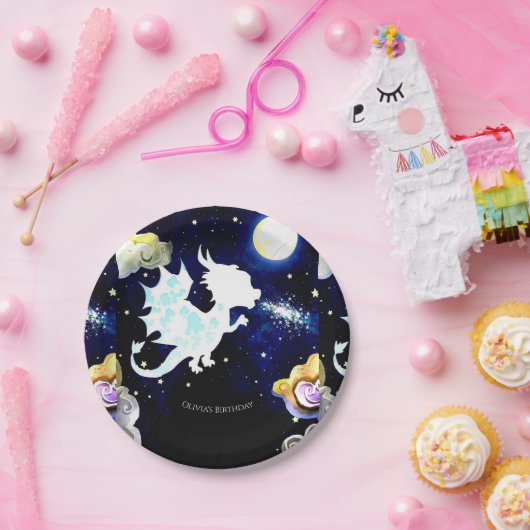 Radiant Simple Dragon Birthday Pappteller (Party)