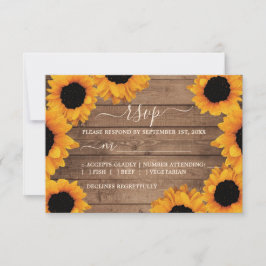 Radiant Sonnenblume Rustikale Hochzeit RSVP Karte