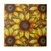 Radiant Sonnenblumengestanztes Glas Fliese (Vorderseite)