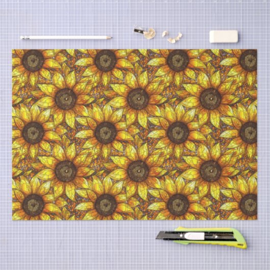 Radiant Sonnenblumengestanztes Glas Seidenpapier (Handwerk)