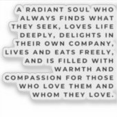 Radiant Soul Sticker –Inspiration, Joy & Self-Love (Vorderseite)