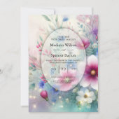 Radiant Sparkling Spring Blooms Wedding Einladung (Vorderseite)