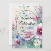 Radiant Sparkling Spring Blooms Wedding Einladung (Vorderseite)