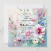Radiant Sparkling Spring Blooms Wedding Einladung (Vorderseite)