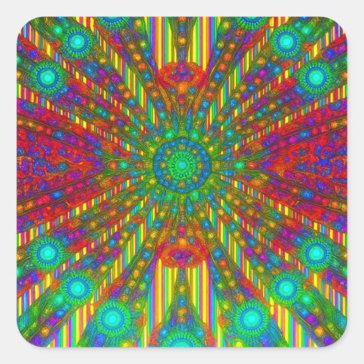 Radiant Spectrum Burst Kaleidoscope Sticker (Vorderseite)