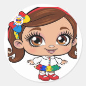 "Radiant Spirit: Ein kleines Mädchen feiert Autism Runder Aufkleber (Vorderseite)