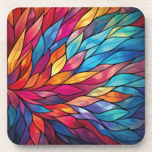 Radiant Stated Glass Bloom Getränkeuntersetzer (Vorderseite)