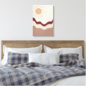 Radiant Sun Boho Art – Abstract Earth Print Leinwanddruck (Insitu (Schlafzimmer))