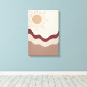 Radiant Sun Boho Art – Abstract Earth Print Leinwanddruck (Insitu (Holzboden))