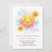 Radiant Sun Boho Girl Babydusche Einladung (Vorderseite)