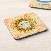 Radiant Sun Face Getränkeuntersetzer (Linke Seite)