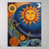 Radiant Sun Mosaic Vibrant Celestial Poster (Vorne)