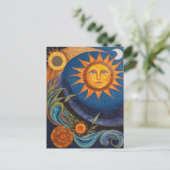 Radiant Sun Mosaic Vibrant Celestial Postkarte (Stehend Vorderseite)