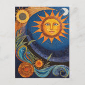 Radiant Sun Mosaic Vibrant Celestial Postkarte (Vorderseite)