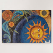 Radiant Sun Mosaic Vibrant Celestial Puzzle (Horizontal)