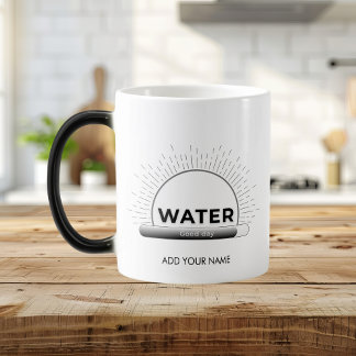 Radiant Sun Wasser Zitat mit Good Day Balken Verwandlungstasse