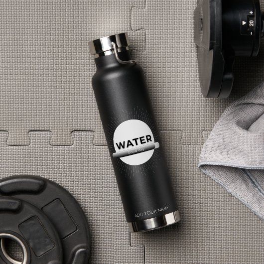 Radiant Sun Water Quote with Good Day Bar Trinkflasche (Fitnessstudio (gedreht))