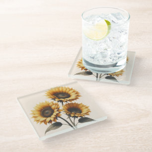 Radiant Sunflower Glasuntersetzer
