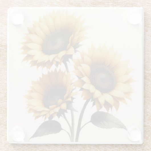 Radiant Sunflower Glasuntersetzer (Rückseite)