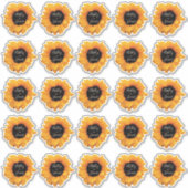 Radiant Sunflower Monogram Names Gift Stickers Aufkleber (Vorderseite)