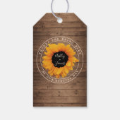 Radiant Sunflower Names Vielen Dank Geschenkanhänger (Rückseite)