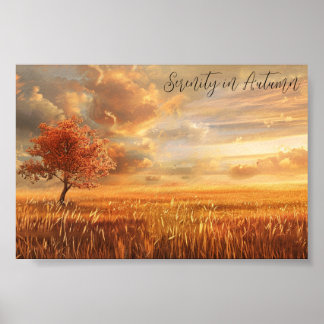 Radiant Sunset in der Herbstwiese Poster