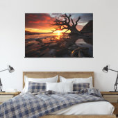 Radiant Sunset Serenity - 3D Nature Landschaft Des Leinwanddruck (Insitu (Schlafzimmer))