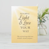 Radiant Sunshine Blessings – Sending Light & Love Einladung (Stehend Vorderseite)