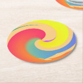 Radiant Swirl Runder Pappuntersetzer (Angewinkelt)