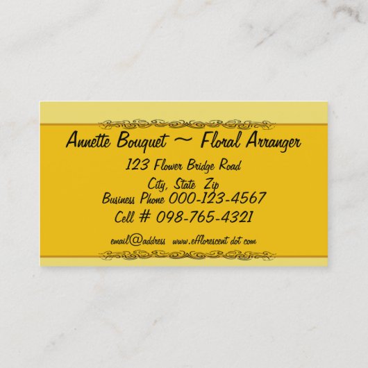 Radiant Torch Lily Visitenkarte (Rückseite)