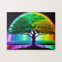 Radiant Tree of Life mit Rainbow Background