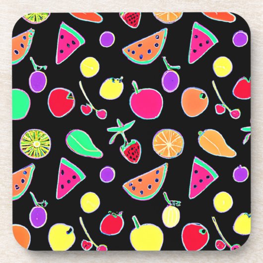 Radiant Tropic Neon Magic Getränkeuntersetzer (Vorderseite)