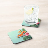 Radiant Tropical Floral Symphony Getränkeuntersetzer (Rechte Seite)