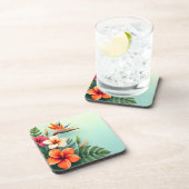 Radiant Tropical Floral Symphony Getränkeuntersetzer (Rechte Seite)