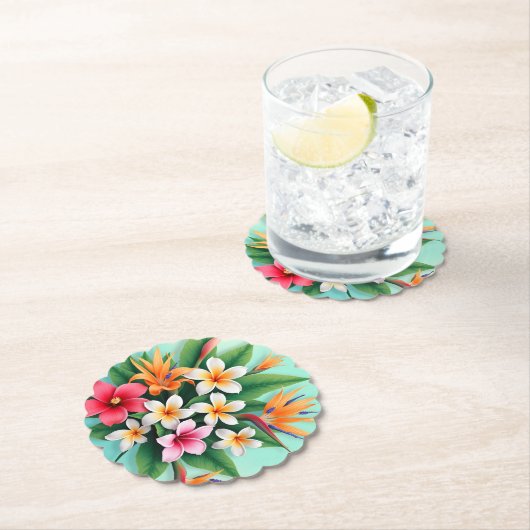 Radiant Tropical Floral Symphony Untersetzer (Vor Ort)
