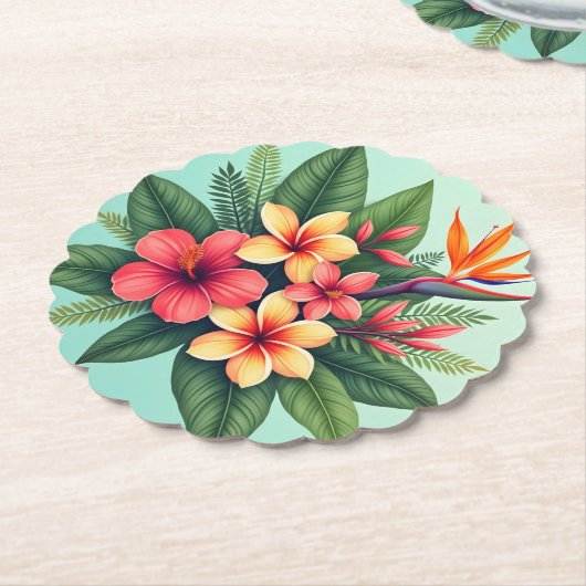 Radiant Tropical Floral Symphony Untersetzer (angewinkelt)